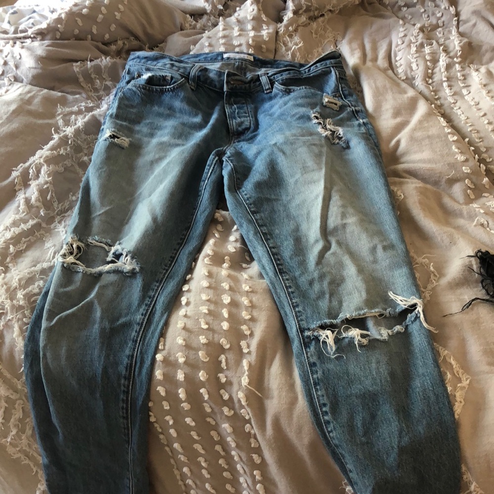 Distressed Loft Boyfriend jeans